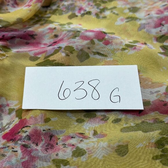 Orange Floral Chiffon Sheer Blouse Lace Trim Lightweight Top Size OS Bohemian - Picture 9 of 10